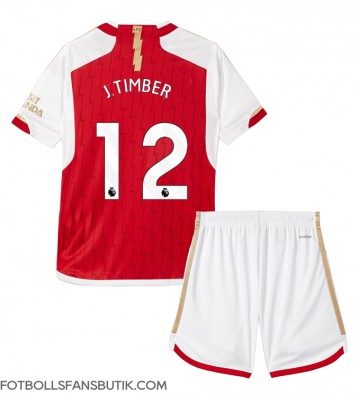 Arsenal Jurrien Timber #12 Replika Hemmatröja Barn 2023-24 Kortärmad (+ Korta byxor)